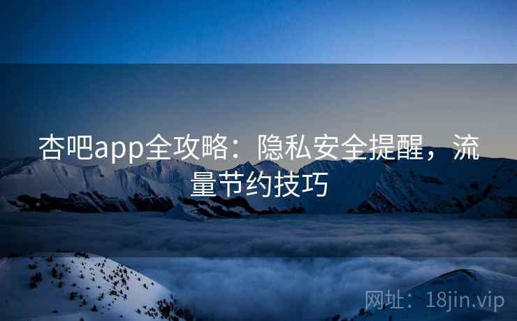 杏吧app全攻略:隐私安全提醒,流量节约技巧